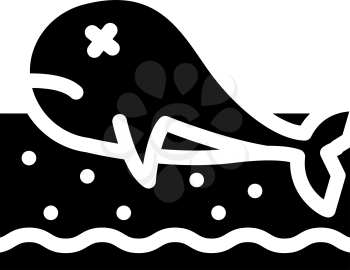 fish death glyph icon vector. fish death sign. isolated contour symbol black illustration