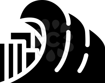 tsunami problem glyph icon vector. tsunami problem sign. isolated contour symbol black illustration