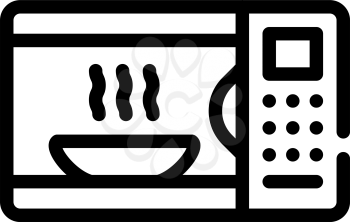 microwave oven line icon vector. microwave oven sign. isolated contour symbol black illustration
