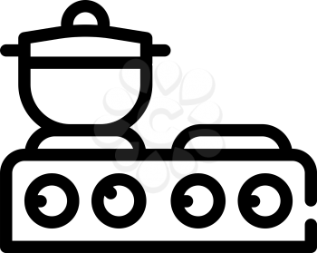 table stoves line icon vector. table stoves sign. isolated contour symbol black illustration