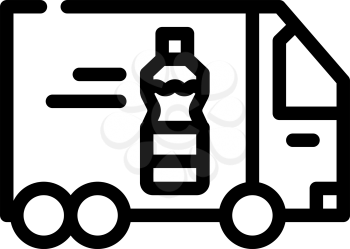 delivering oil truck line icon vector. delivering oil truck sign. isolated contour symbol black illustration