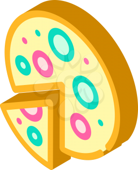 vegan pizza isometric icon vector. vegan pizza sign. isolated symbol illustration