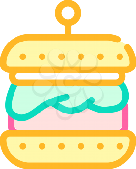 hamburger with vegan cutlet color icon vector. hamburger with vegan cutlet sign. isolated symbol illustration