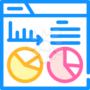 statistical analysis digital report color icon vector. statistical analysis digital report sign. isolated symbol illustration