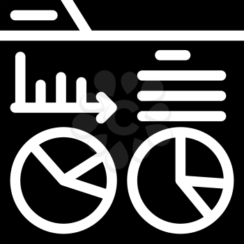 statistical analysis digital report glyph icon vector. statistical analysis digital report sign. isolated contour symbol black illustration