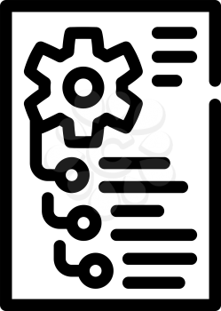 mechanism instruction paper list line icon vector. mechanism instruction paper list sign. isolated contour symbol black illustration