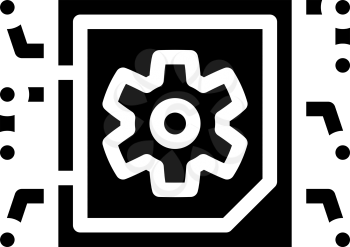 micro chip glyph icon vector. micro chip sign. isolated contour symbol black illustration