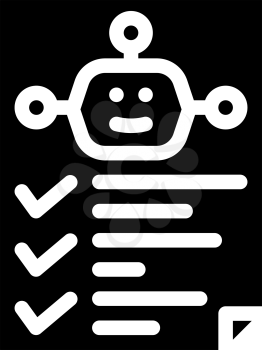 robot task list glyph icon vector. robot task list sign. isolated contour symbol black illustration