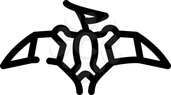 pterodactyl dinosaur line icon vector. pterodactyl dinosaur sign. isolated contour symbol black illustration