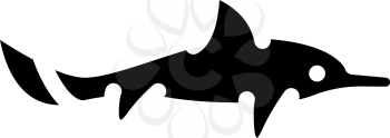ichthyosaurus dinosaur glyph icon vector. ichthyosaurus dinosaur sign. isolated contour symbol black illustration