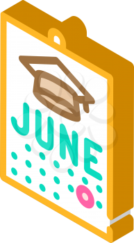 date graduation calendar isometric icon vector. date graduation calendar sign. isolated symbol illustration