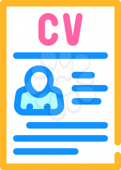curriculum vitae cv color icon vector. curriculum vitae cv sign. isolated symbol illustration