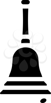 graduation bell glyph icon vector. graduation bell sign. isolated contour symbol black illustration