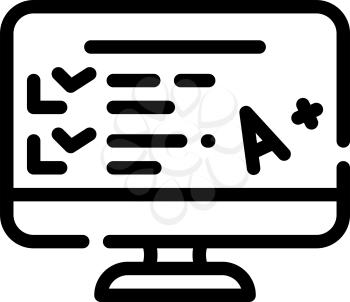 electronic test result line icon vector. electronic test result sign. isolated contour symbol black illustration