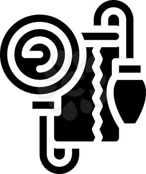 tonometer for check blood pressure glyph icon vector. tonometer for check blood pressure sign. isolated contour symbol black illustration