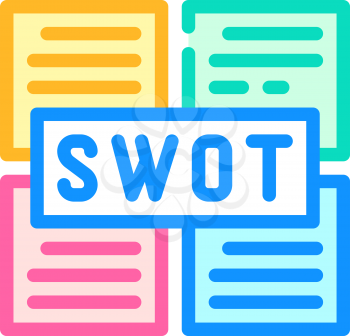 swot analysis color icon vector. swot analysis sign. isolated symbol illustration