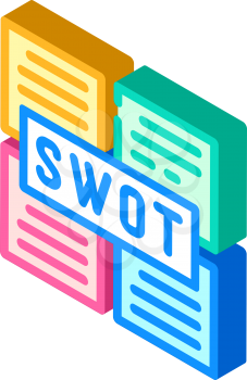 swot analysis isometric icon vector. swot analysis sign. isolated symbol illustration