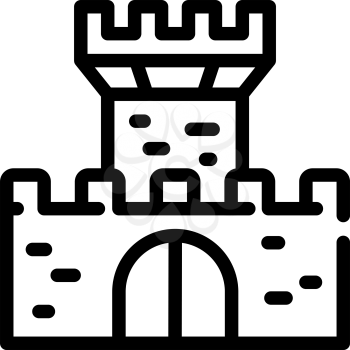 medieval castle line icon vector. medieval castle sign. isolated contour symbol black illustration