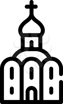 church building line icon vector. church building sign. isolated contour symbol black illustration