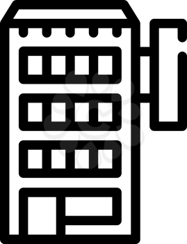 hotel building line icon vector. hotel building sign. isolated contour symbol black illustration