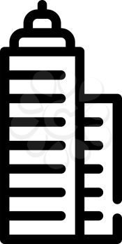 skyscraper building line icon vector. skyscraper building sign. isolated contour symbol black illustration