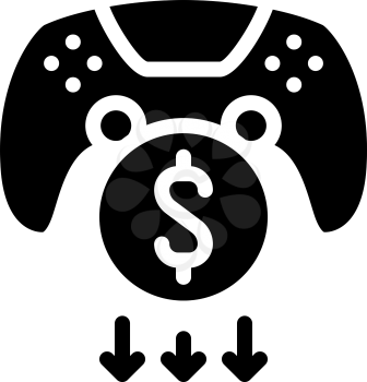 cashback after buy video game glyph icon vector. cashback after buy video game sign. isolated contour symbol black illustration