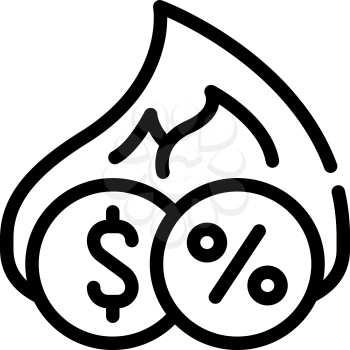cashback percentage line icon vector. cashback percentage sign. isolated contour symbol black illustration