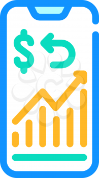cashback mobile infographic color icon vector. cashback mobile infographic sign. isolated symbol illustration
