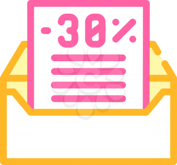 message with discount color icon vector. message with discount sign. isolated symbol illustration