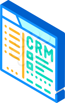 crm web site isometric icon vector. crm web site sign. isolated symbol illustration