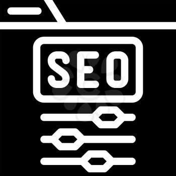 seo settings glyph icon vector. seo settings sign. isolated contour symbol black illustration