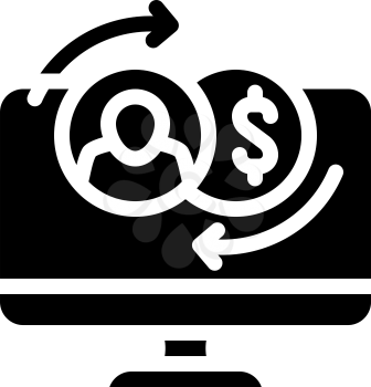 payment for new customer glyph icon vector. payment for new customer sign. isolated contour symbol black illustration