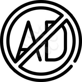 advertising block line icon vector. advertising block sign. isolated contour symbol black illustration