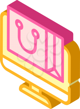 online shopping isometric icon vector. online shopping sign. isolated symbol illustration