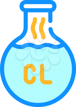 chlorine flask color icon vector. chlorine flask sign. isolated symbol illustration