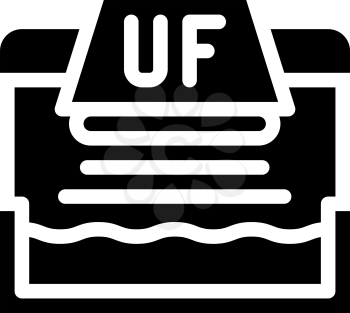 ultraviolet water treatment glyph icon vector. ultraviolet water treatment sign. isolated contour symbol black illustration