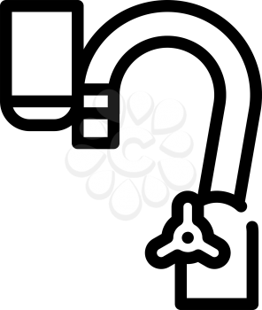 filter for filtration water from faucet line icon vector. filter for filtration water from faucet sign. isolated contour symbol black illustration