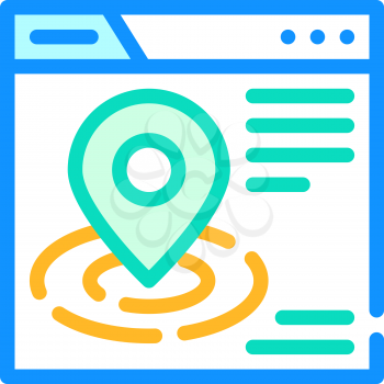 location targeting seo optimization color icon vector. location targeting seo optimization sign. isolated symbol illustration
