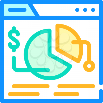 financial analysis seo optimization color icon vector. financial analysis seo optimization sign. isolated symbol illustration