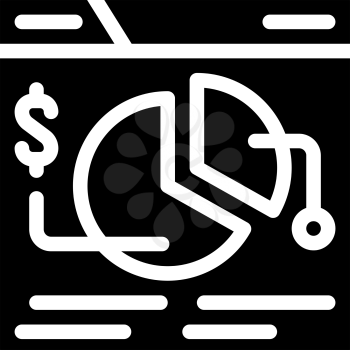 financial analysis seo optimization glyph icon vector. financial analysis seo optimization sign. isolated contour symbol black illustration