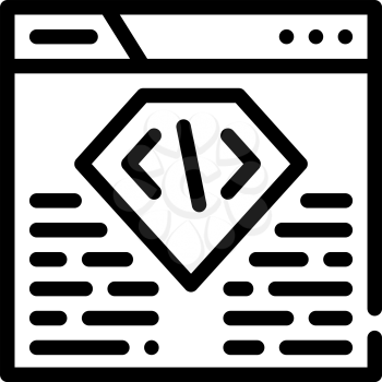 coding seo optimization line icon vector. coding seo optimization sign. isolated contour symbol black illustration