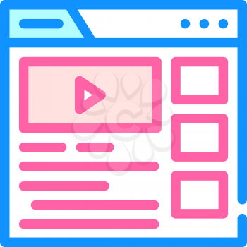 video clip seo optimization color icon vector. video clip seo optimization sign. isolated symbol illustration