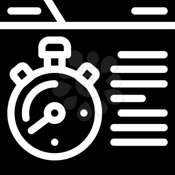 time for seo optimization glyph icon vector. time for seo optimization sign. isolated contour symbol black illustration