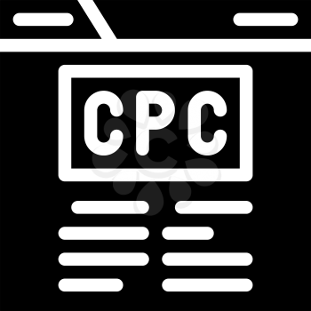 cpc seo optimization glyph icon vector. cpc seo optimization sign. isolated contour symbol black illustration