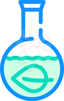 herbal leaf in laboratory flask color icon vector. herbal leaf in laboratory flask sign. isolated symbol illustration