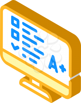 online test isometric icon vector. online test sign. isolated symbol illustration