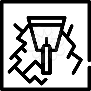 wall gaps plaster line icon vector. wall gaps plaster sign. isolated contour symbol black illustration