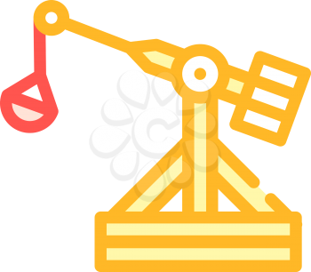medieval catapult color icon vector. medieval catapult sign. isolated symbol illustration