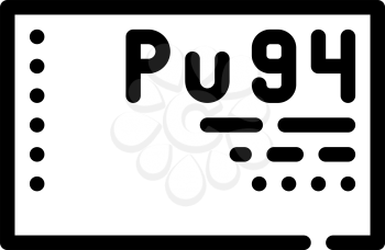 plutonium element line icon vector. plutonium element sign. isolated contour symbol black illustration