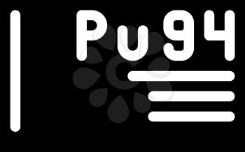 plutonium element glyph icon vector. plutonium element sign. isolated contour symbol black illustration